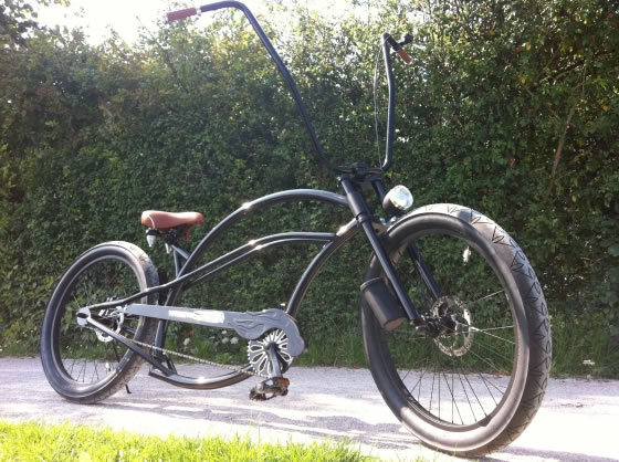 custom chopper noir black bike