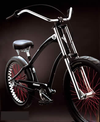 Vélo Lowrider 26 Pouces – Beach Cruiser Noir – Fourche Droite – Roues à Rayons